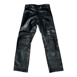 Vintage Bates Heavy Leather Motto Pants Black 32" Waist